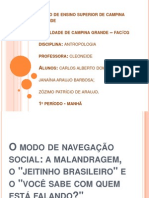 Antropologia - O Modo de Navegação Social