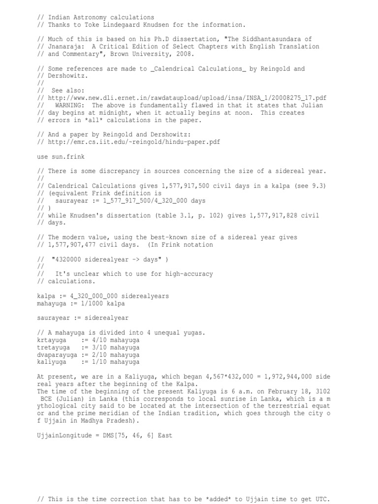 Indian Astronomy Calculations Pdf Science Astronomy