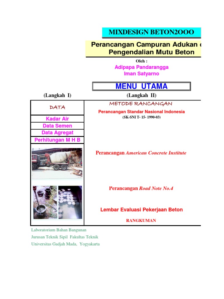 Mix Design Beton 2000 | PDF