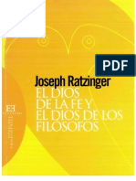 Ratzinger Joseph Dios Filosofos y Dios Fe