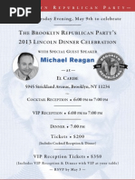 2013 Brooklyn Lincoln Dinner Invitation