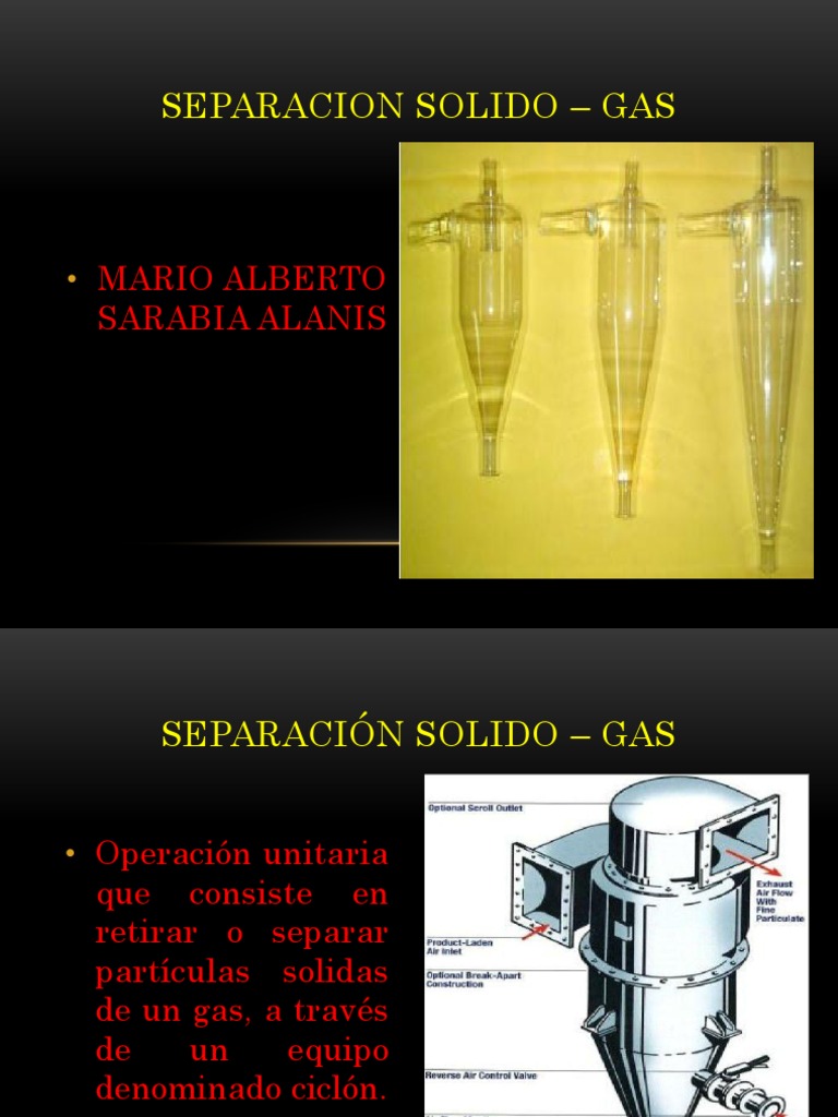SEPARACION SOLIDO – GAS | Gases | Ciclón
