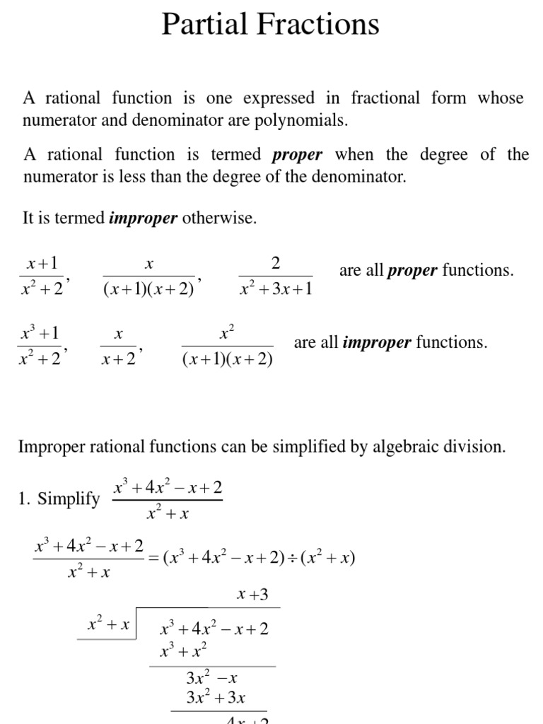 Chapter 1 2 Partial Fractions Pdf Fraction Mathematics Abstract Algebra