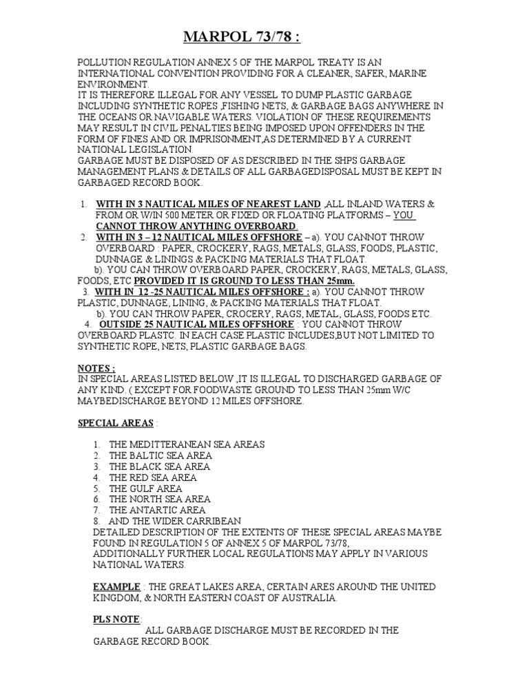 Topics For Marpol | PDF