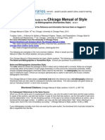 Chicago Manual of Style: Quick Reference Guide To The Notes and Bibliographies (Humanities Style)