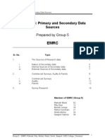 Chapter 6: Primary and Secondary Data Sources: Prepared by Group 5