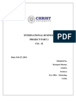 International Business Project Part 2 Cia - Ii: Date: Feb 27, 2013