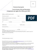 Ficha de Inscripción Inglés 2013 PDF