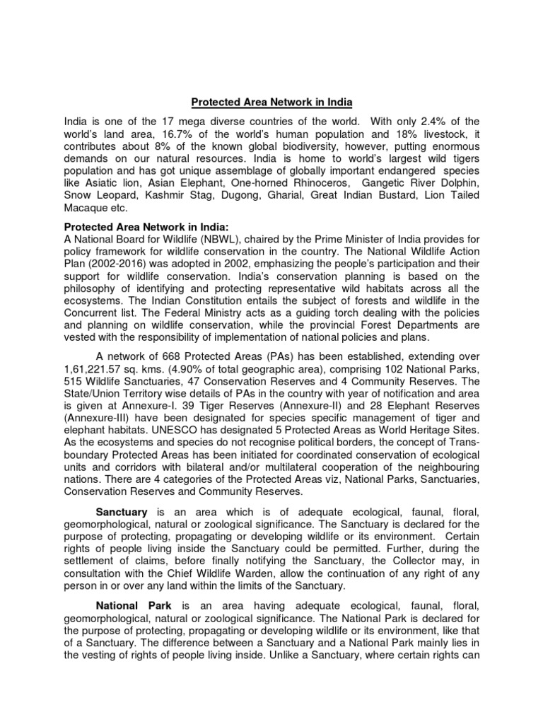 Protected Area Network Pdf Conservation Ecology