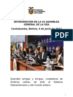 Jun - Discurso Del Presidente Correa Ante La Oea