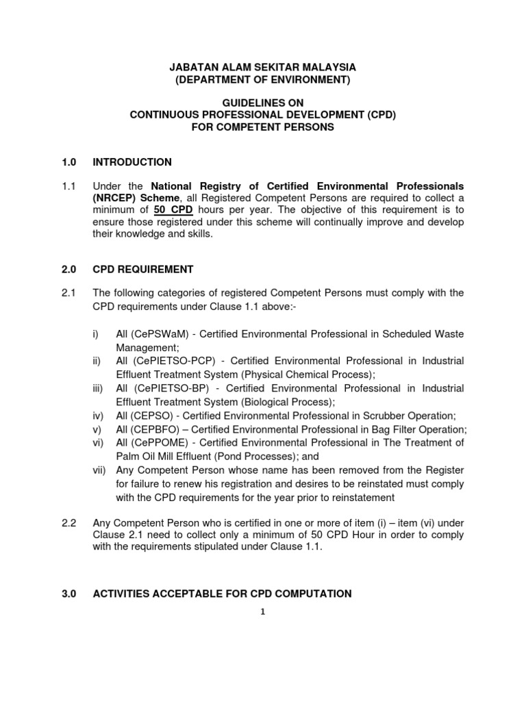 CPD Hours Guideline PDF Postgraduate Education Professional Development