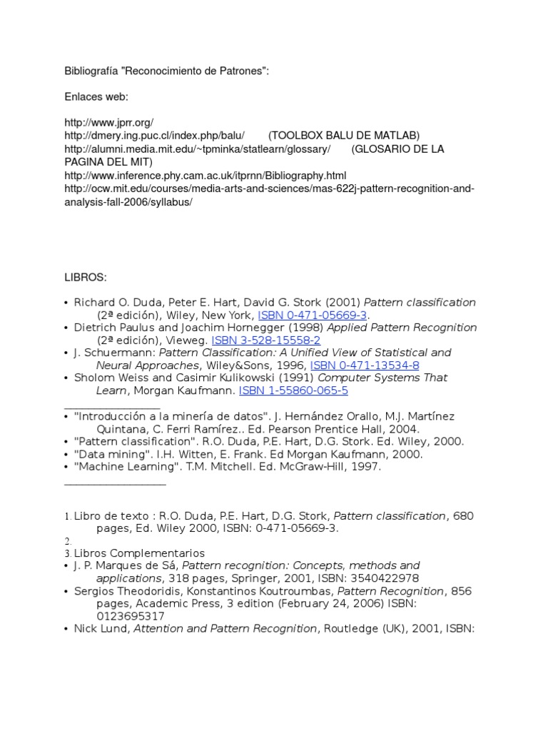 Pattern Recognition Bibliography Computational - 