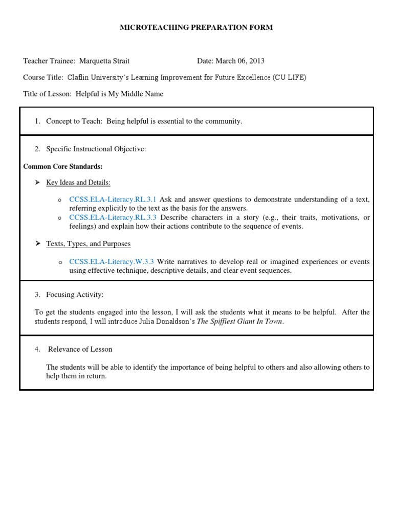 Lesson Plan | PDF | Lesson Plan | Psychological Concepts
