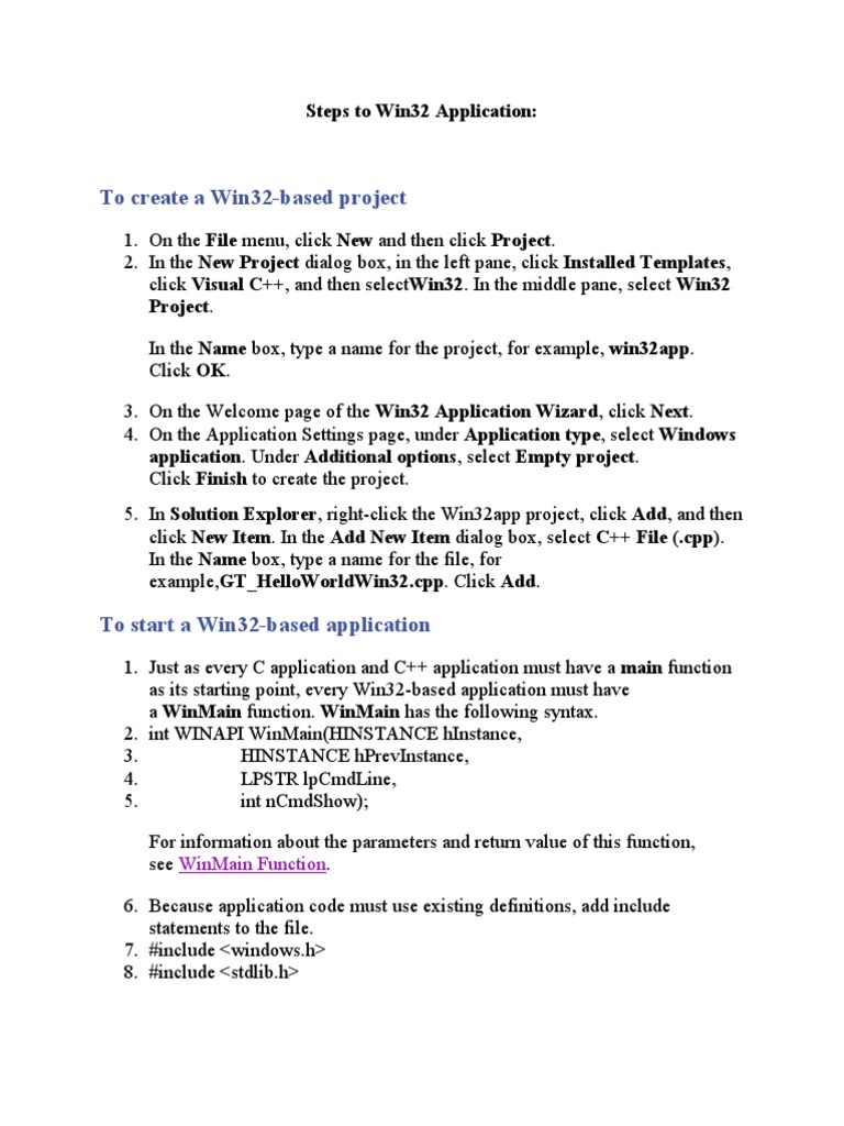 Creating a Win32 Application in C | PDF | Dialog Box | Subroutine