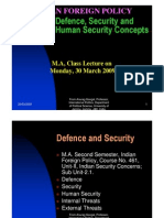 Defence, Security and Human Security Concepts