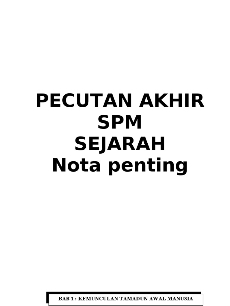 Nota Pecutan Akhir Sejarah Spm