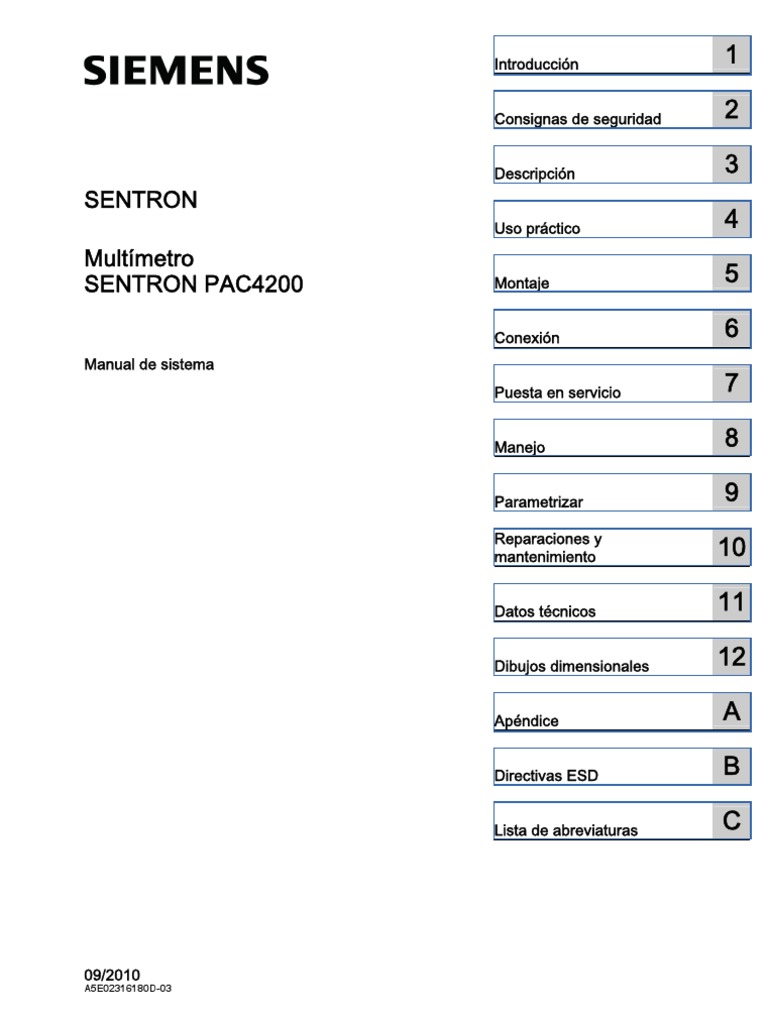 Manual Sentron Pac4200 03 Es-MX | PDF | Tabla (base de datos ...
