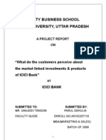 ICICI Bank Customers' Perceptions of Market Investments