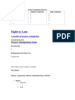 Eight To Late: A Model of Project Complexity Project Management Tools