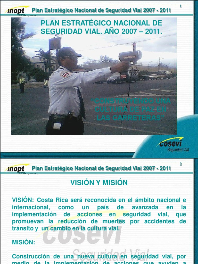 Plan Nacional de Seguridad Vial | PDF | Seguridad vial | Accidente de ...