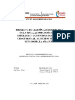 Proyecto de Gestion Administrativo de La Finca Agroecologica La Esperanza PDF