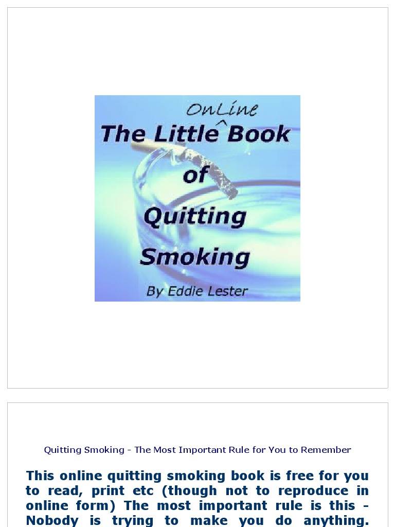 Little Book of Quitting Smoking Tobacco Smoking Smoking Cessation