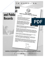 NC Guide To Open Gov't and Public Records