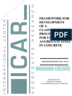 Framework For Development OFA Classification Procedure For Use of Aggregate Fines in Concrete