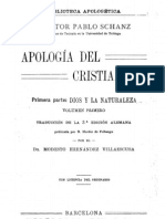 1913 Apología Del Cristianismo. Dios y La Naturaleza Pablo Schanz