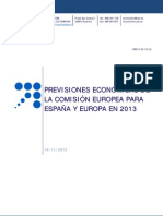 Previsiones Económicas para España 2013 PDF