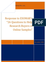 Market Xcel Response To ESOMAR's 26 Questions