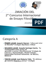 Premiacion 2ndo Certamen Internacional de Ensayo Filosofico Enseñame a Pensar y de Caricatura Filosófica