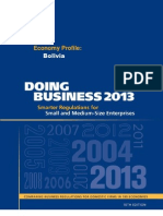 Doing Business 2013, Bolivia Profile. World Bank