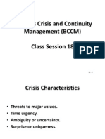 Business Crisis and Continuity Management (BCCM) Class Session 18