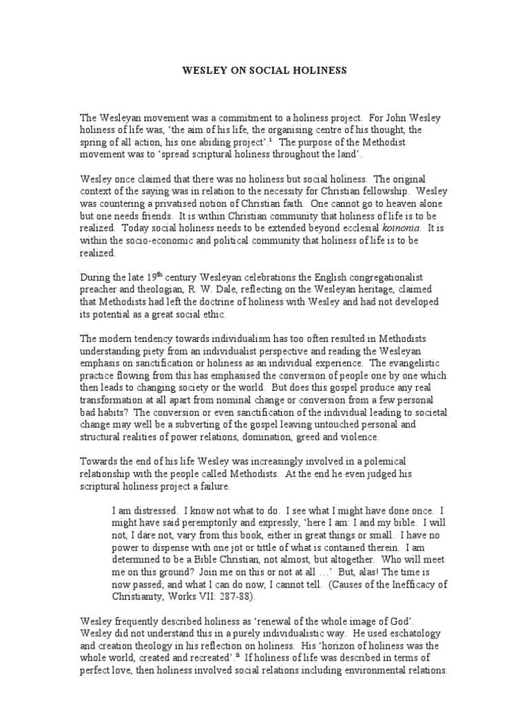 John Wesleys Influence On Social Reform