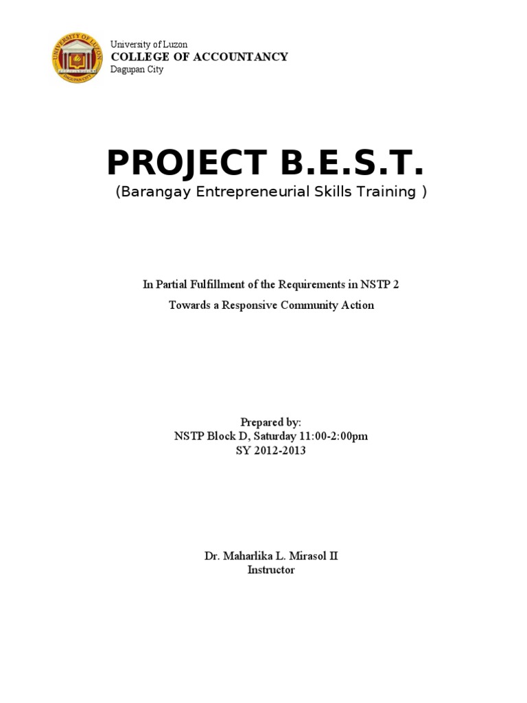 NSTP Livelihood Project Proposal | PDF | Integumentary System | Beauty