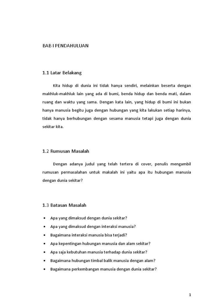 Hubungan Manusia Dengan Alam Sekitar Pdf