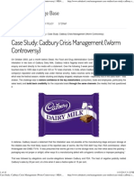 Case Study - Cadbury Crisis Management (Worm Controversy) - MBA Knowledge Base