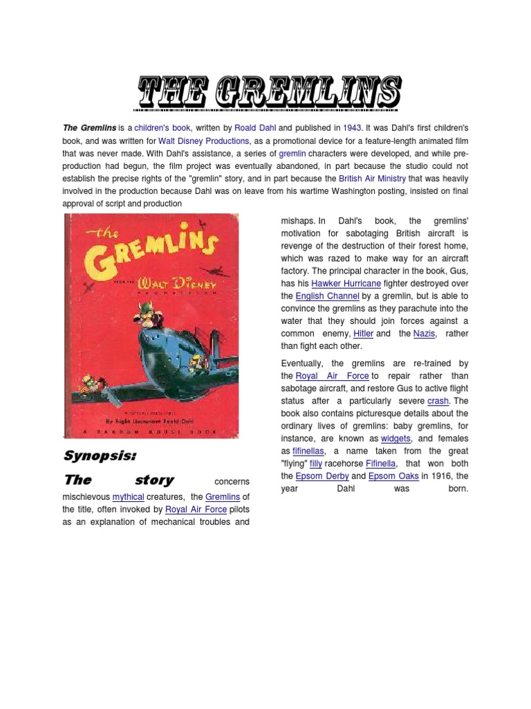 The Gremlins | Download Free PDF | Children's Books | Children's Literature