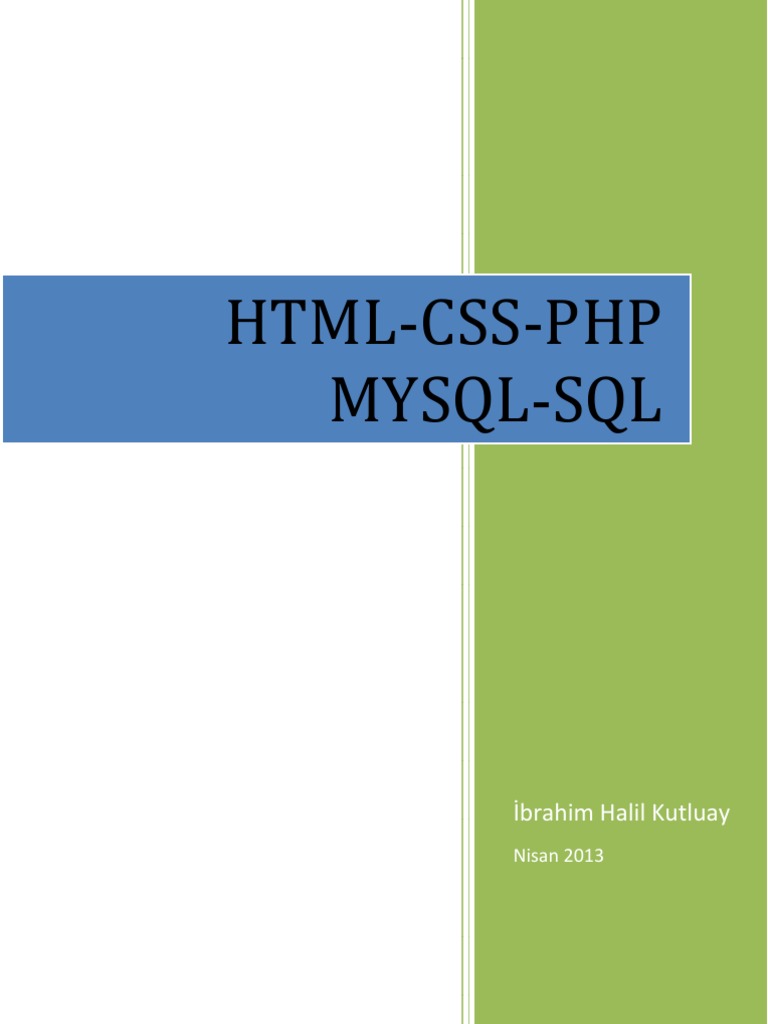 HTML Css Php SQL Mysql Rehberi