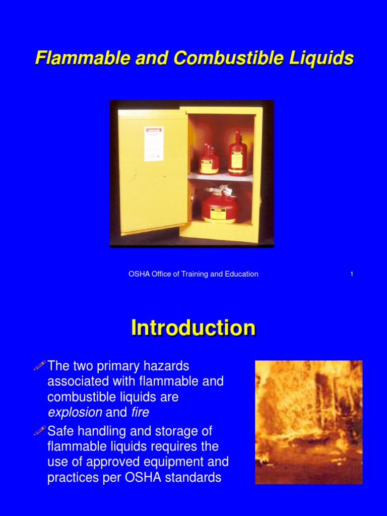 Flammable and Combustible Liquids Flammability Combustion