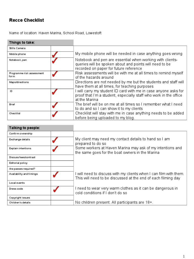Recce Marina | PDF | Risk | Transport