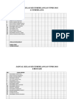 Jadual Kelas Kecemerlangan Upsr 2013