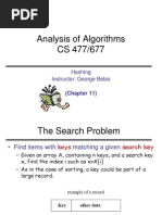 Analysis of Algorithms CS 477/677: Hashing Instructor: George Bebis