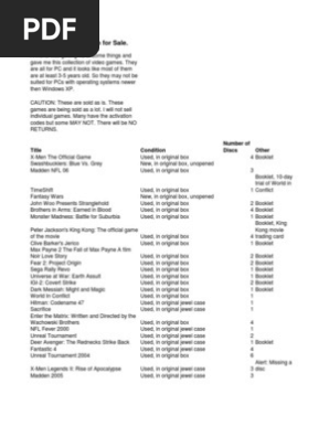 Video Game Inventory
