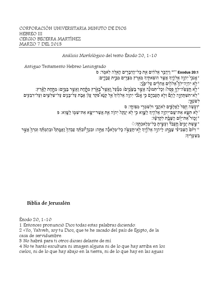 WTT Exodus 20 | PDF