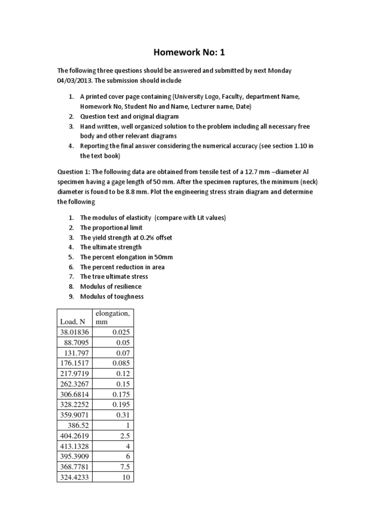 Engineering Mechanics Homework Assignment | PDF