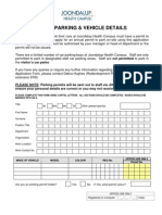 Staff Parking & Vehicle Cdetails Form