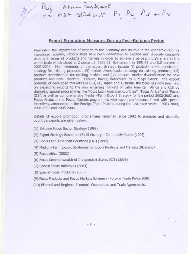 Export Promotion Strategies in India | PDF | Exports | Competitiveness