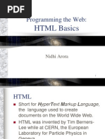 Programming The Web:: HTML Basics